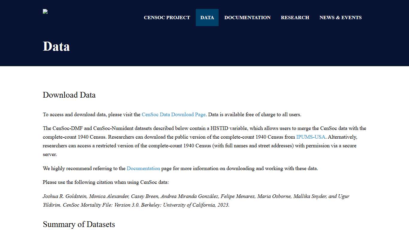 Data - The CenSoc Project